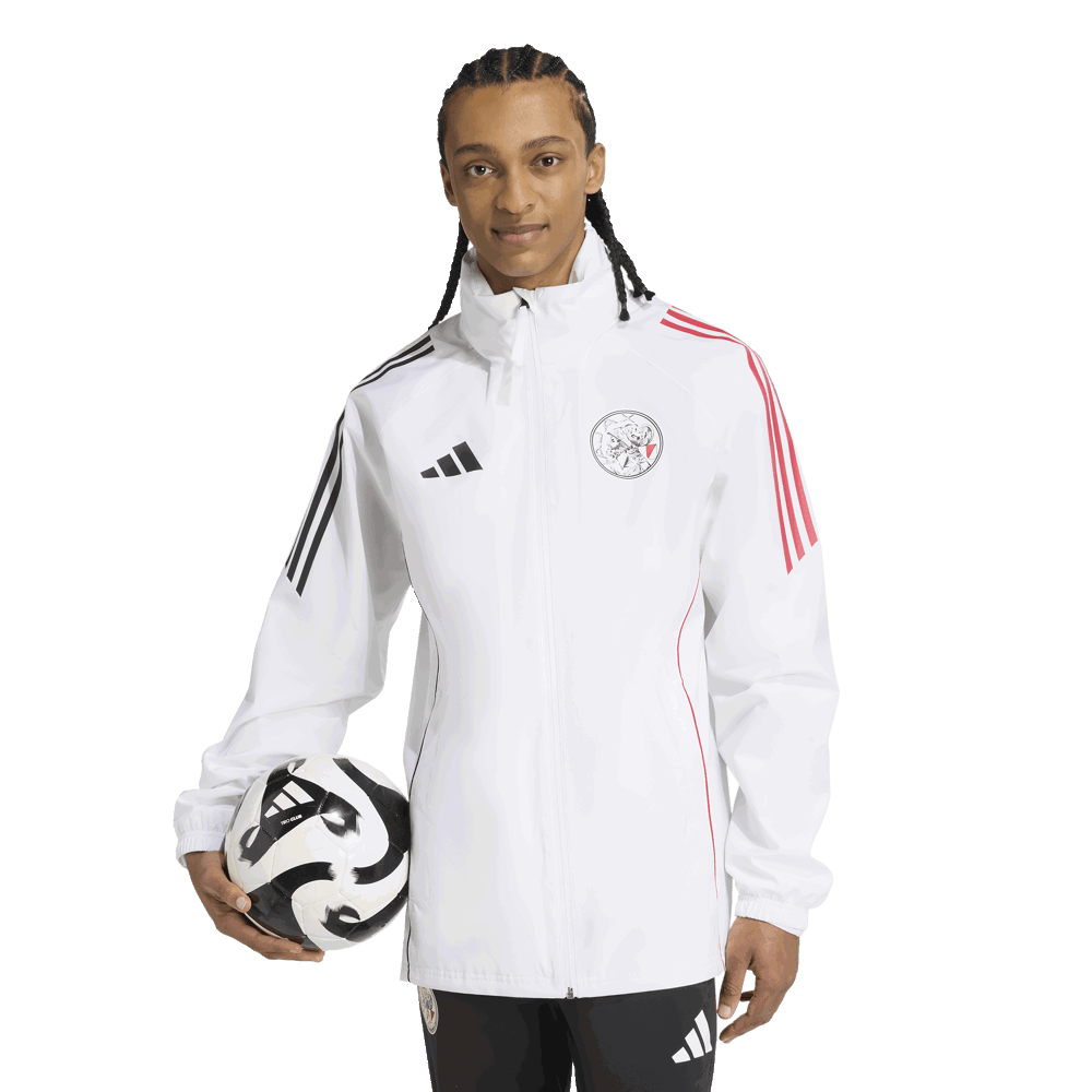 Ajax-training rain jacket white senior 2025/2026 | Official Ajax